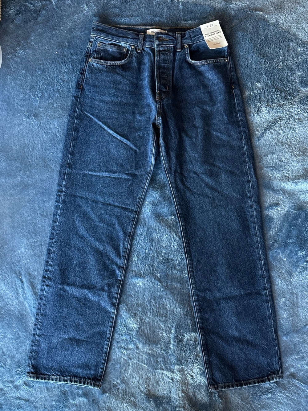 Dark Blue Womens Straight-Leg Jeans size 27